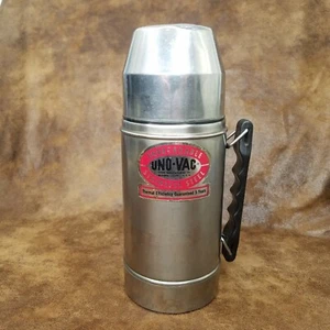 Thermos Vintage UNO-VAC Unbreakable Stainless Steel Thermal Bottle Hot Cold 10" - Picture 1 of 8
