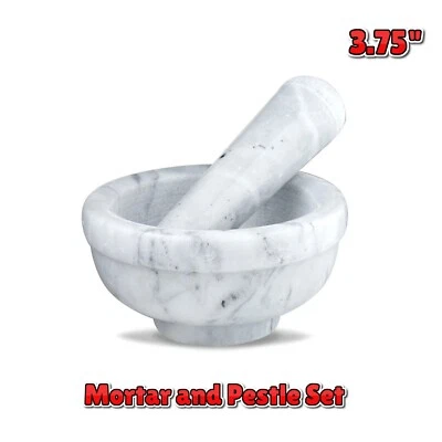 Набор мраморной ступки и пестика небольшая мельница для специй для трав гуакамоле сальсы песто - Изображение 1 из 4