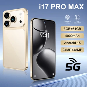 Unlocked i17 Pro max 5G Mini Smartphone 5.0" Android Cellphones Dual SIM GPS NEW - Picture 1 of 26