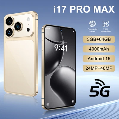 Unlocked i17 Pro max 5G Mini Smartphone 4.5" Android Cellphones Dual SIM GPS NEW - Image 1 of 4