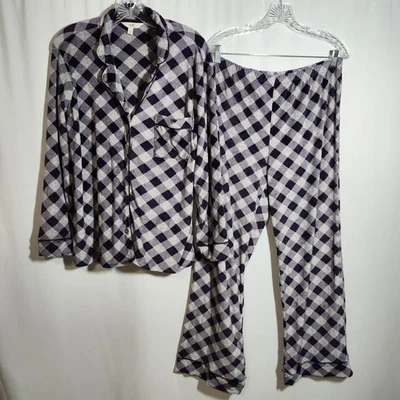 Secret Treasures Women's Size Large 12-14 Purple Gray Plaid Pajama Lounge Set - Image 1 of 4
