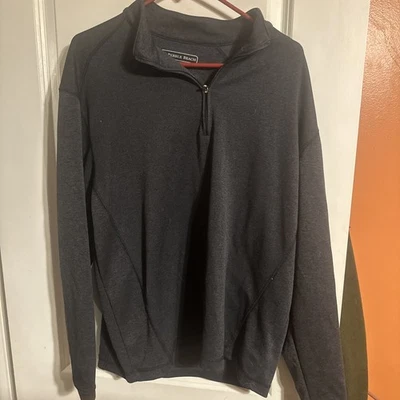 Sudadera Pullover Gris Pebble Beach Golf 1/4 Cremallera Para Hombre Grande Manga Larga Foto 1 de 4