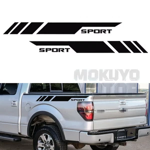 2X Black Truck Bed Side Vinyl Decal Sticker Stripe For Ford F250 F150 - Foto 1 di 2