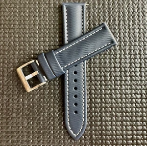 Blaues echtes Segeltuchband Band 21 mm Anstoß WEISS 41 mm Submariner mit ENDGLIEDERN - Bild 1 von 11
