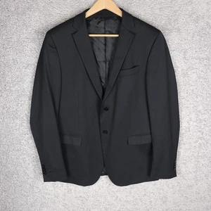 MANUEL RITZ SWISS EVENING WOOL MEN'S BLACK BLAZER size 52 LARGE L SLIM JACKET - Picture 1 of 7