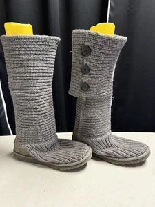 UGG Classic Australia grauer hoher Strickpullover Stiefel Stil 5819 Damengröße 8 - Bild 1 von 7