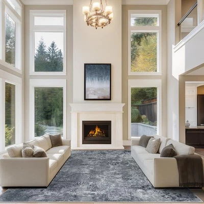 Alfombras de área 10x14 para alfombra de sala lavable: alfombra grande abstracta interior moderna... Foto 1 de 4