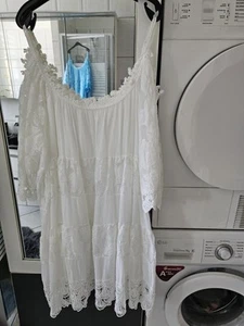 Traumhaftes Spitzenkleid MIT Viel Spitze In Weiss Gr.48 50 - Bild 1 von 2