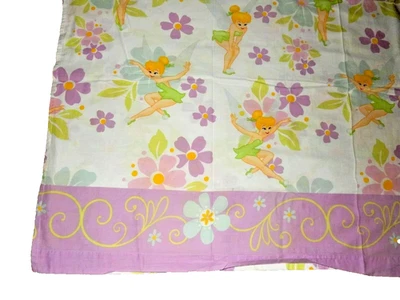 Sábana bajera plana doble mezcla de algodón floral 9G Disney Fairies TINKER BELL {tela} Foto 1 de 2