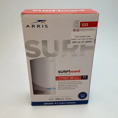 Cable módem ARRIS SURFboard S33 DOCSIS 3.1 | 3.5 Gbps, puerto multi-gig 2.5G | NUEVO Foto 1 de 4