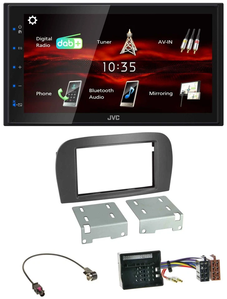 JVC USB Bluetooth MP3 DAB 2DIN Autoradio für Mercedes SL-Klasse R230 2006-2011 - Bild 1 von 4