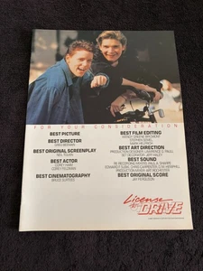 Publicité COREY HAIM, COREY FELDMAN dans LICENCE TO DRIVE 1988 & JAMES WOODS dans THE BOOST - Photo 1/4