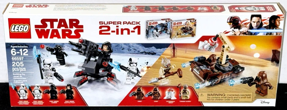 BRAND NEW! LEGO 66597 STAR WARS 2-IN-1 SUPER PACK MINIFIGURES (75197 & 75198) - Image 1 of 4