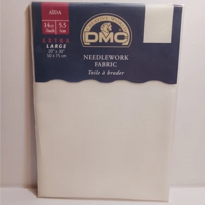 DMC Needlework Fabric 14ct Aida Extra Large 20x30in Cream DMC 712 NEW - Image 1 of 4