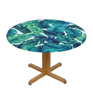 Mantel Tropical Hojas de Palma Redondo Elástico Ajustable Cubierta de Mesa para Comedor P... - Imagen 1 de 8
