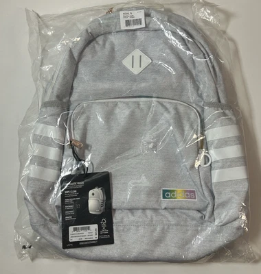 Adidas Clásico 3S 4 Mochila Bolsa para Libros 16" Laptop Almacenamiento Jersey Blanco Arco Iris Nuevo con Etiquetas Foto 1 de 4