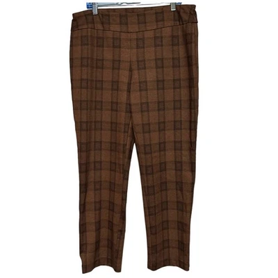 New Directions Women's Brown Black Plaid Heavy Stretch Pull-On Pants Size XL - Image 1 of 4