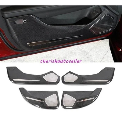 Panel de protección antipatadas de puerta interior de fibra de carbono para Cadillac CT4 CT4-V 20-2025 Foto 1 de 4