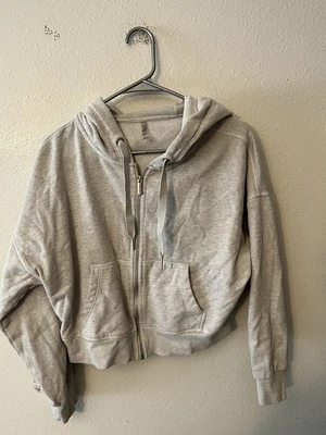 CK Calvin Klein Performance size Medium Cropped Full Zip Fleece Logo Hoodie - Image 1 of 4