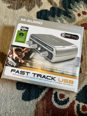 M-Audio Fast Track USB Digital Audio Interface Record Vocals & Guitar - Silver - Image 1 of 4