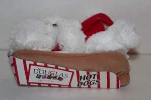 Douglas Hot Dogs White Bichon Frise Plush Toy Puppy Dog NEW - Picture 1 of 2