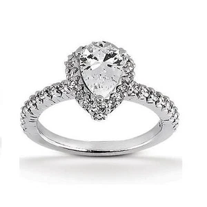 14k White Gold 0.58ct Brilliant Round EX Cut Diamond Engagement Ring, Jewelry - Imagen 1 de 3