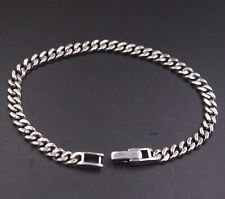 Solid 925 Sterling Silver Chain Men Women Curb Cuban Link Bracelet 11-12g/7.4in
