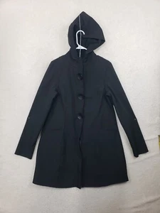 Cameloen Women Jacket Small Black Polyester B Long Sleeve Hooded Long Pea Coat - Picture 1 of 18