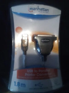 MANHATTAN USB TO PARALLEL PRINTER CONVERTER USB A TO DB25 336581 - Picture 1 of 2