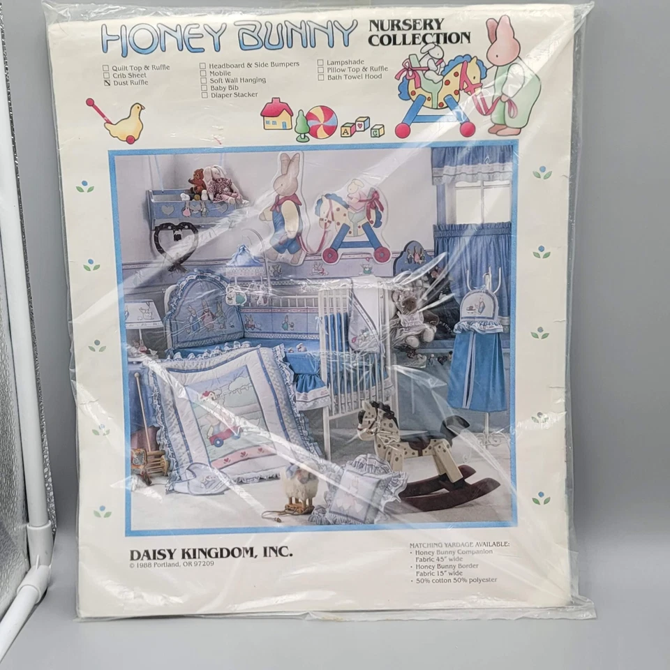 Vintage Daisy Kingdom Nursery Collection Honey Bunny Dust Ruffle NOS - Image 1 of 4