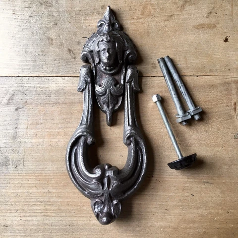 Antique Hermes Cast Iron Door knocker - RESTORED & READY TO INSTALL Cover