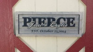 SL110 Personalized Wedding Sign Custom Carved Wood Plaque Couple Family Gift - Picture 1 of 9