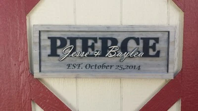 SL110 Personalized Wedding Sign Custom Carved Wood Plaque Couple Family Gift - Image 1 of 4