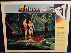 Lobby Card 1959 4D MAN swimsuit couple annoy Robert Lansing so he will kill them