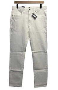 Johnnie O NEU Herren 32x30 Hobie gerades Bein weiß Denim Stretch 5-Pocket Jeans - Bild 1 von 6