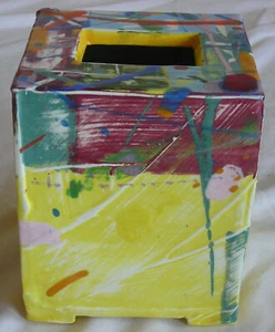 Ceramic Art vessel from the 1980s, great colorful accent piece, open on top - Picture 1 of 6