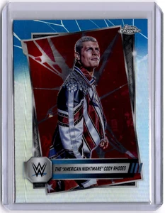 Rifrattore "American Nightmare" Cody Rhodes 2025 Topps Chrome WWE Rosso Blu #1 WWE - Foto 1 di 2