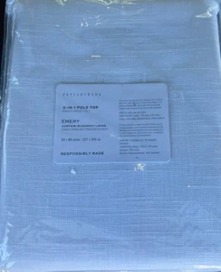 Pottery Barn Emery Cotton Linen Curtain 50x96 White BLACKOUT - Picture 1 of 1