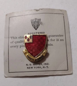 ARMY 218th FIELD ARTILLERY REGIMENT  DUI ON N.S. MEYER CARD PRE-1960 :KY25-20 - Picture 1 of 2