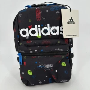 Adidas Santiago 2 Bolso de Almuerzo Aislado Manija Superior Icono Marca Amor Negro Niños - Imagen 1 de 7