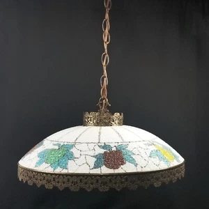 Fruit Decor Dining Room Pendant Light Fixture Sarama Glass Apples Grapes Pears - Picture 1 of 21