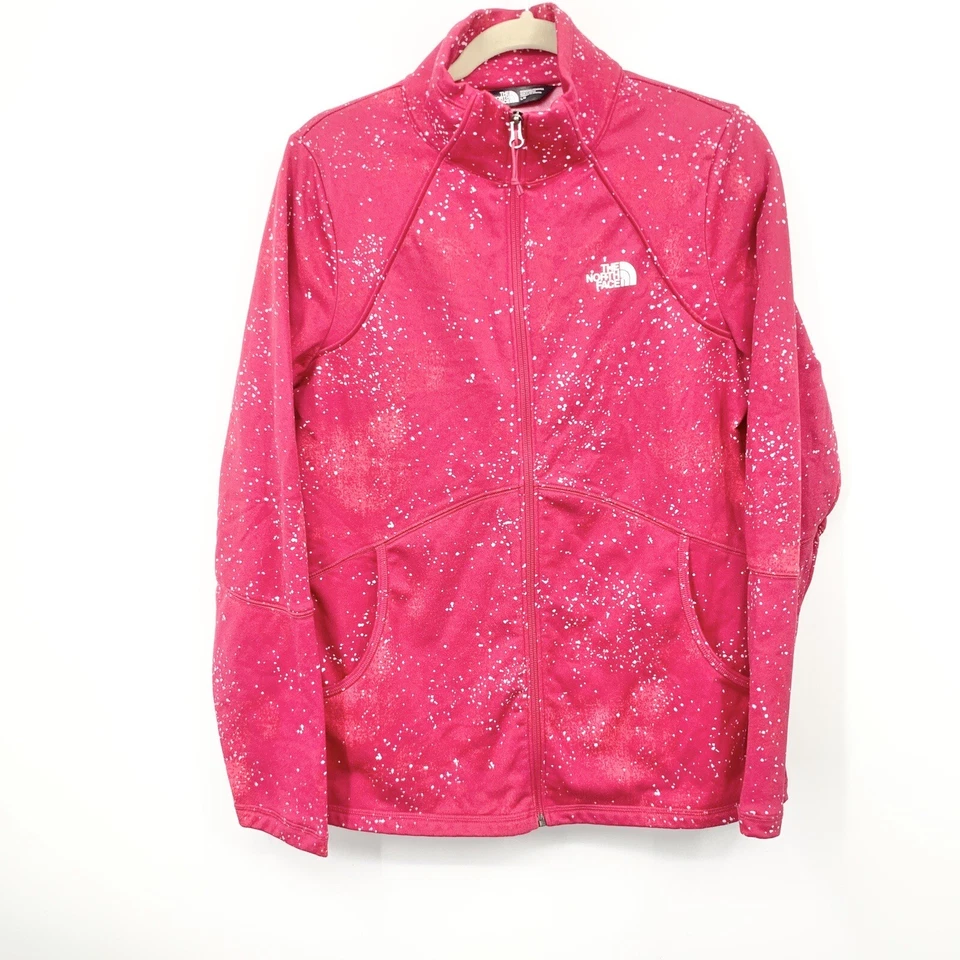 Chaqueta The North Face Mujer Grande Cremallera Frontal Sudadera Abrigo Rosa Blanco Estampado Foto 1 de 4