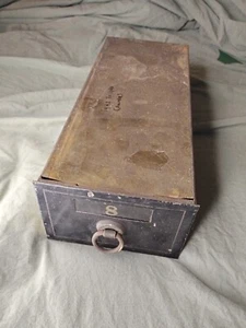 Messing TRESOR METALL SCHUBLADE - SICHERHEIT BANK ABLAGE CASE VINTAGE 12" x 5" x 3 - Bild 1 von 10