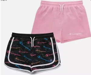 New Champion Girl's 2.5" Black/Pink 2-Pack Active Shorts Size 4 Polyester (D29) - Picture 1 of 11