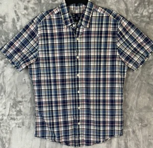 Camisa Gap Para Hombre Mangas Cortas Calce Ajustado Cuello Talla Grande a Cuadros Bolsillos - Imagen 1 de 7
