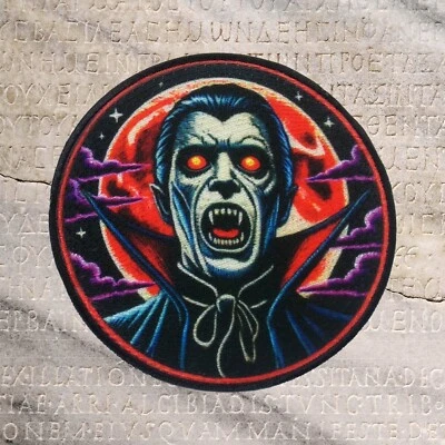 Dracula Classic Horror Patch - Sci-Fi Monster Movie Iron-On Applique, Vampire - Image 1 of 4