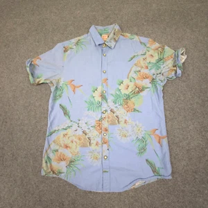Scotch & Soda Shirt Mens SMALL Blue Floral Cotton Short Sleeve Button Up Size S - Picture 1 of 10