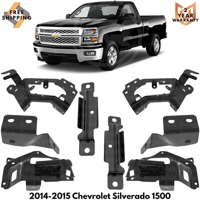 Front Bumper Support & Mount Bracket Set For 2014-2015 Chevrolet Silverado 1500 - Image 1 of 4