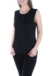Karen Scott Textured Cotton Blend Tank Top, XXL, Black - Picture 1 of 6
