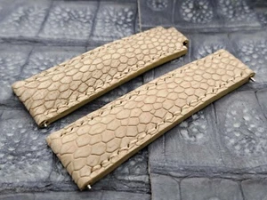 20mm/16mm Brushed Ostrich leg Leather Watch Band   Exotic Leather - Picture 1 of 13